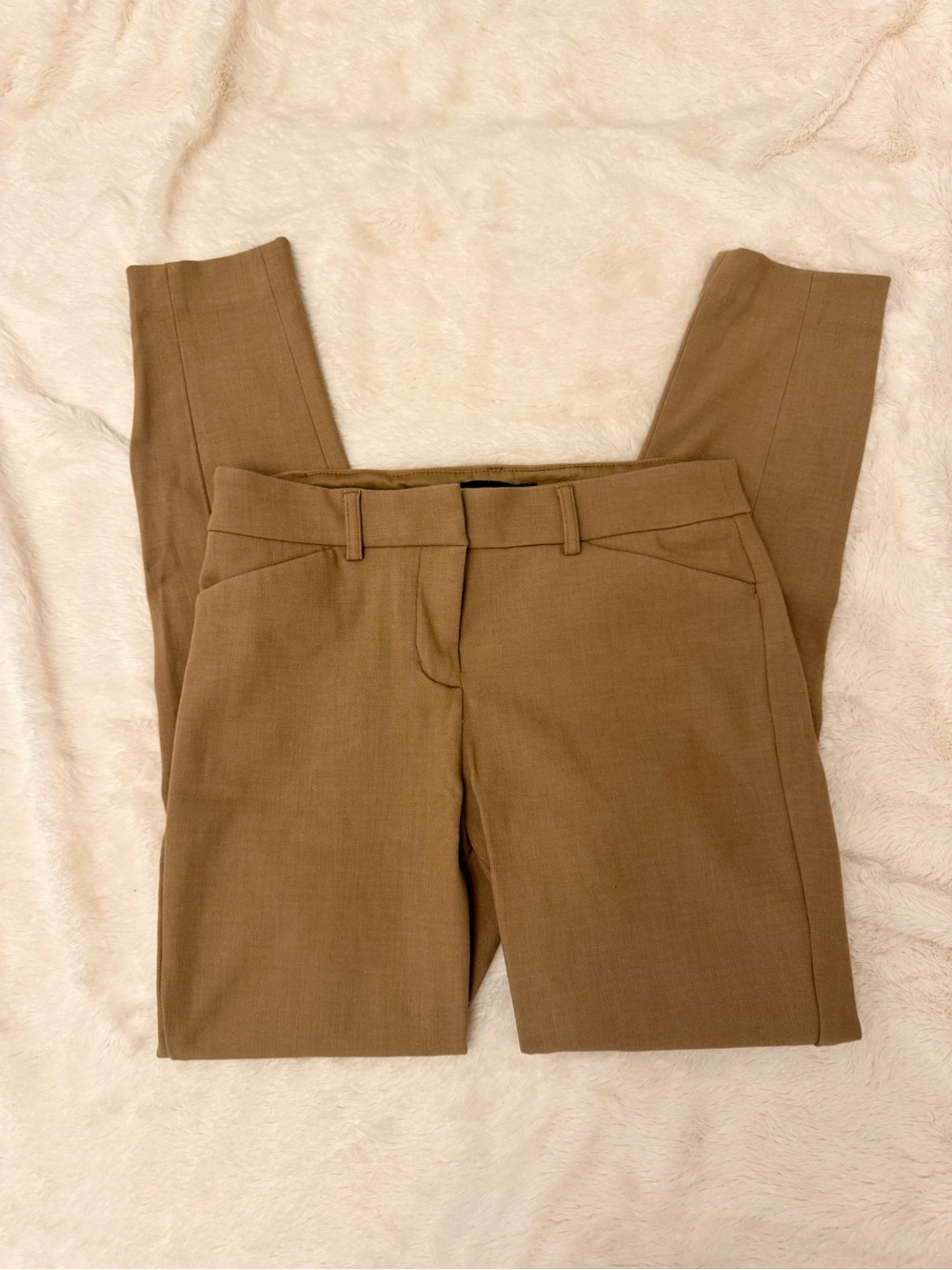 Women's Slim Straight Work Pants in Brown/Tan